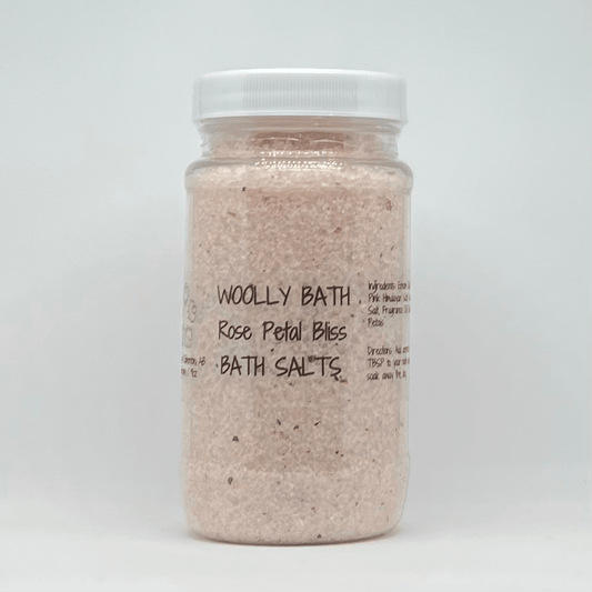 9 ounce Rose Petal Bliss Bath Salt.