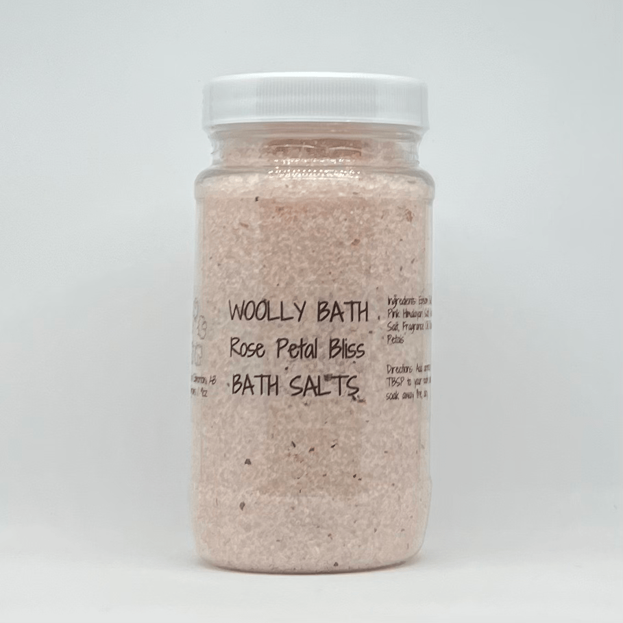 9 ounce Rose Petal Bliss Bath Salt.